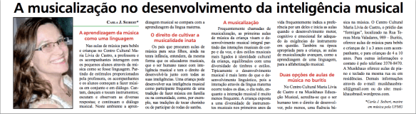 Nosso artigo no Jornal do Buritis